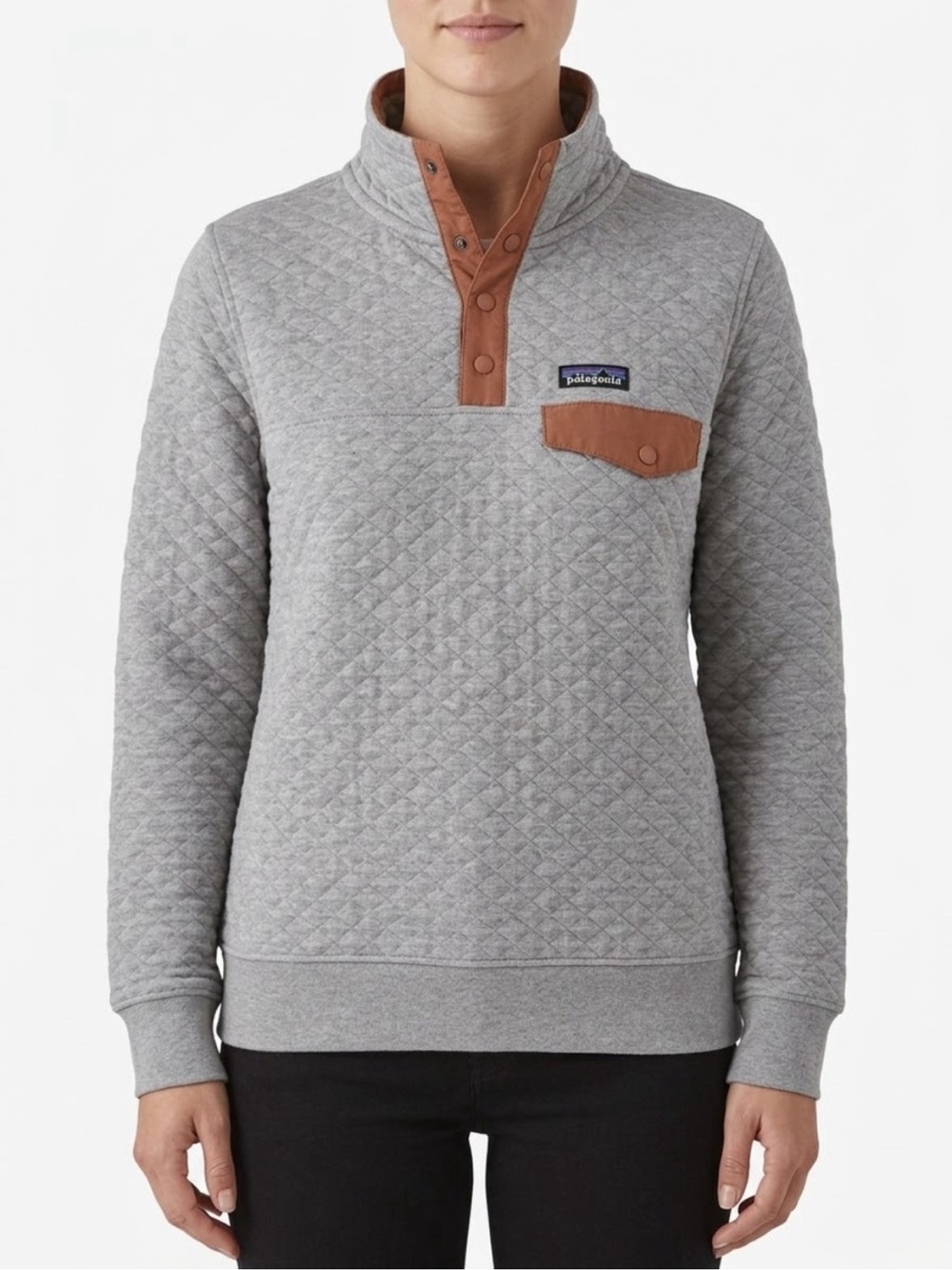 Patagonia Organic Cotton Quilted Snap-T Pullover Women’s Size Large